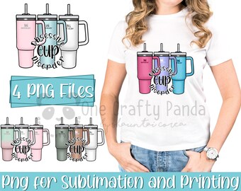 Archivos PNG de descarga instantánea inspirados en Stanley Quencher de 40 oz con trastorno obsesivo de vasos / Paquete de 4 PNG / Vaso / Camiseta / Regalo