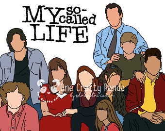 My So-Called Life Cast 90s Show Minimalist Portrait PNG for Sublimation | Waterslide | Print then Cut