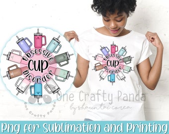 Descarga instantánea inspirada en la taza obsesiva Stanley de 40 oz con diseño de vaso redondo y quencher / Paquete de 4 PNG / Vaso / Camiseta / Regalo