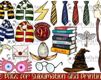 20 PNG Bundle Wizarding World Magic School | Sticker Ready | Printing | Sublimation | Tshirt | Tumbler