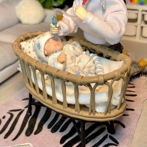 STL File- Dollhouse Miniature Rattan Bassinet