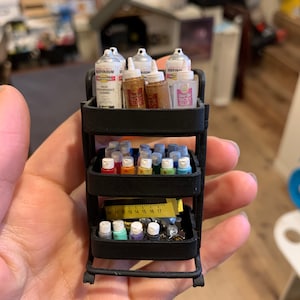 STL File- Dollhouse Miniature Art Cart