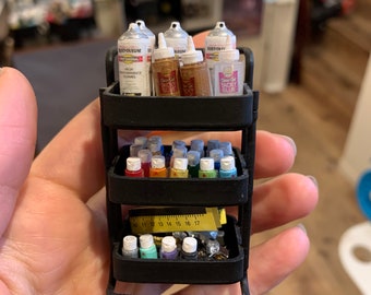 STL File- Dollhouse Miniature Art Cart