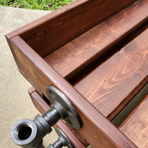 Handmade Reclaimed Cubbies Wood Shoe Stand / Rack / Organizer with Pipe Stand Legs Sedona