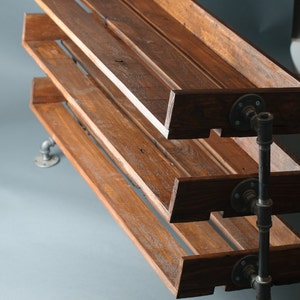 Rustic Wood Shoe Storage with Pipe Stand Legs image 5