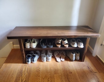 Handmade Bench with shoe shelf