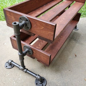 Handmade Reclaimed Wood Shoe Stand / Rack / Organizer with Pipe Stand Legs image 3