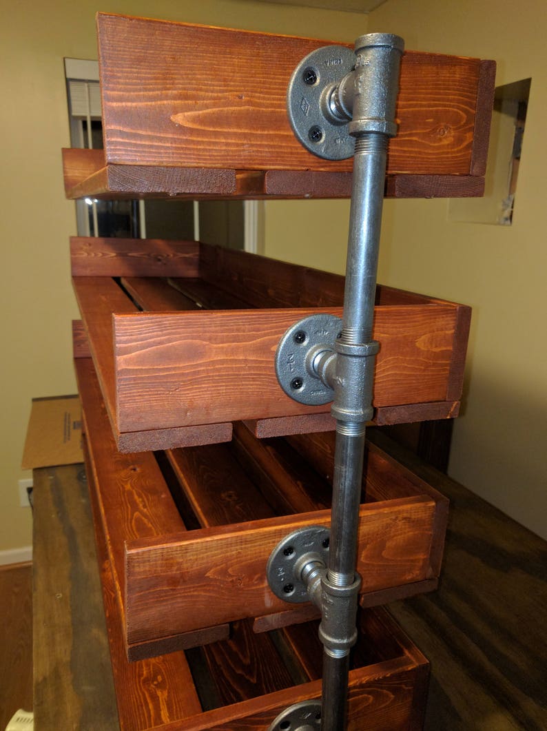 Handmade Reclaimed Wood Shoe Stand / Rack / Organizer with Pipe Stand Legs image 7