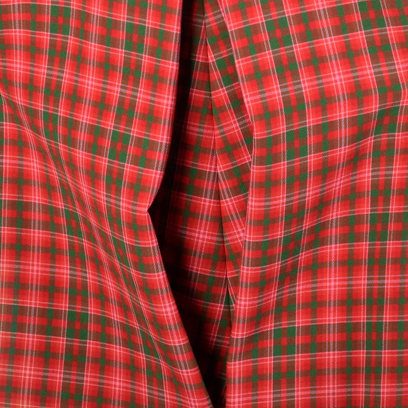 Medium Geoffrey Beene Red Plaid Coat 1960s Swing Coat Heavyweight Winter Jacket image 7