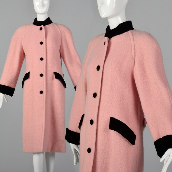 Small 1980s Pink Wool Jacket Vintage Winter Jacket