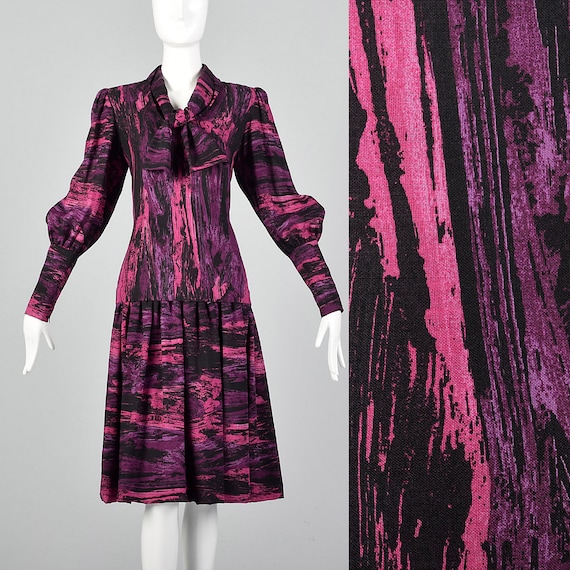 Medium Pauline Trigere Drop Waist Dress 1980s Trig