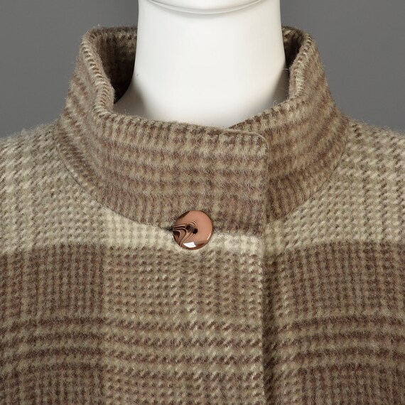 80s Coat Albert Nipon Winter Coat Plaid Coat Stri… - image 9