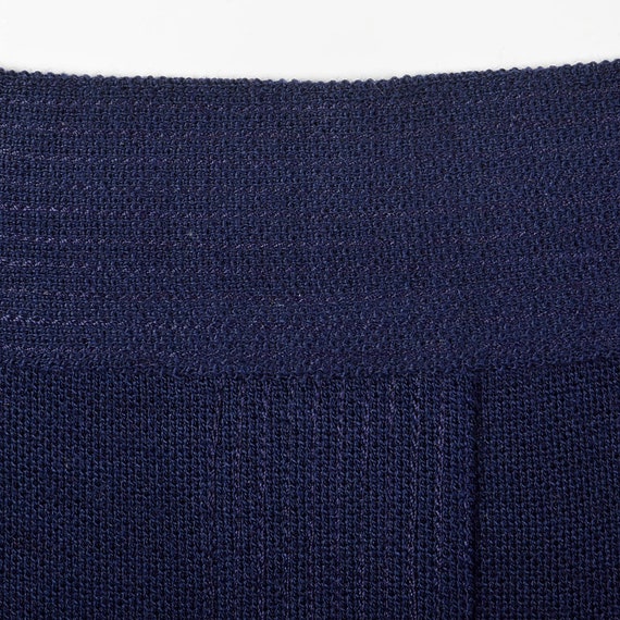 XS 1980s Chanel Navy Blue Knit Pencil Skirt Class… - image 6