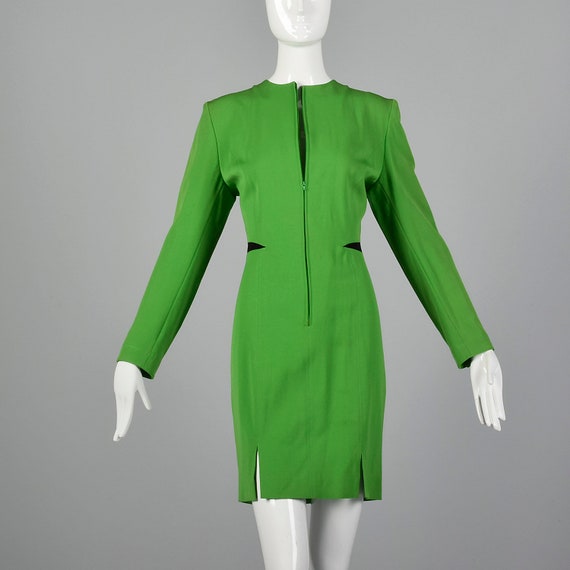 Small Claude Montana 1980s Green Dress Vintage Cl… - image 3