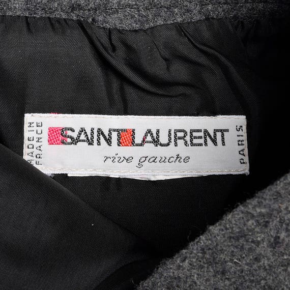 Small 1970s Yves Saint Laurent Rive Gauche Gray P… - image 9