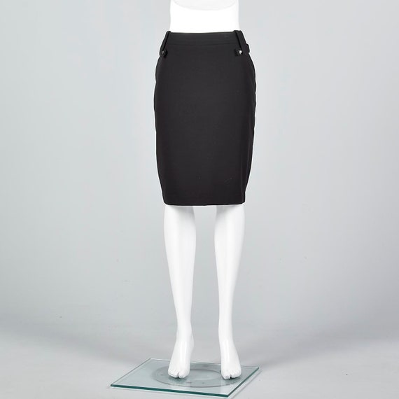 XS 1990s Designer Skirt French Vintage 90s Black … - image 8