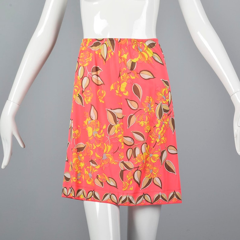 XS 1970s Pucci Slip Emilio Pucci Half Slip Vintage Lingerie Bright Colors Hippie Boho Vintage 70s Bold Pattern 70s Loungewear
