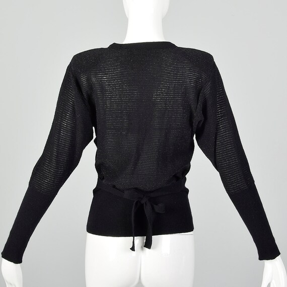 XXS Sonia Rykiel 1980s  Black Lurex Stripe Sweater - image 3