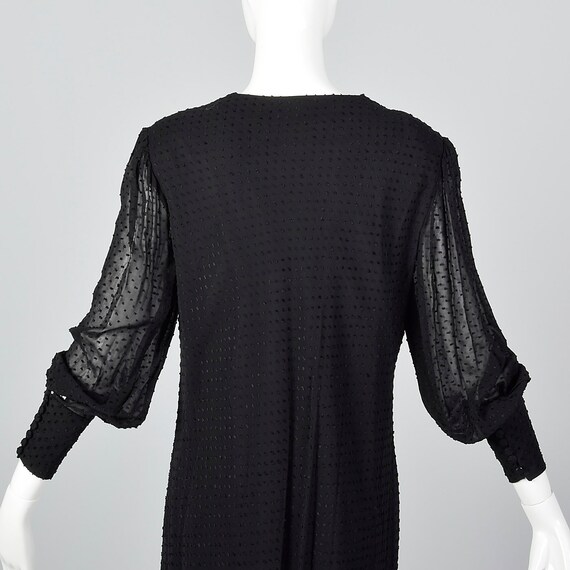 Small 1980s Long Sleeve Black Dress Little Black … - image 5