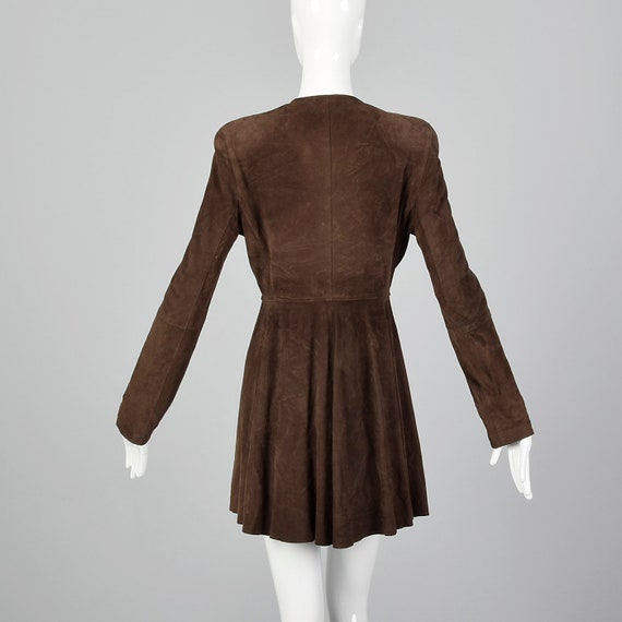 Small Giorgio Armani Brown Suede Leather Dress Lo… - image 3