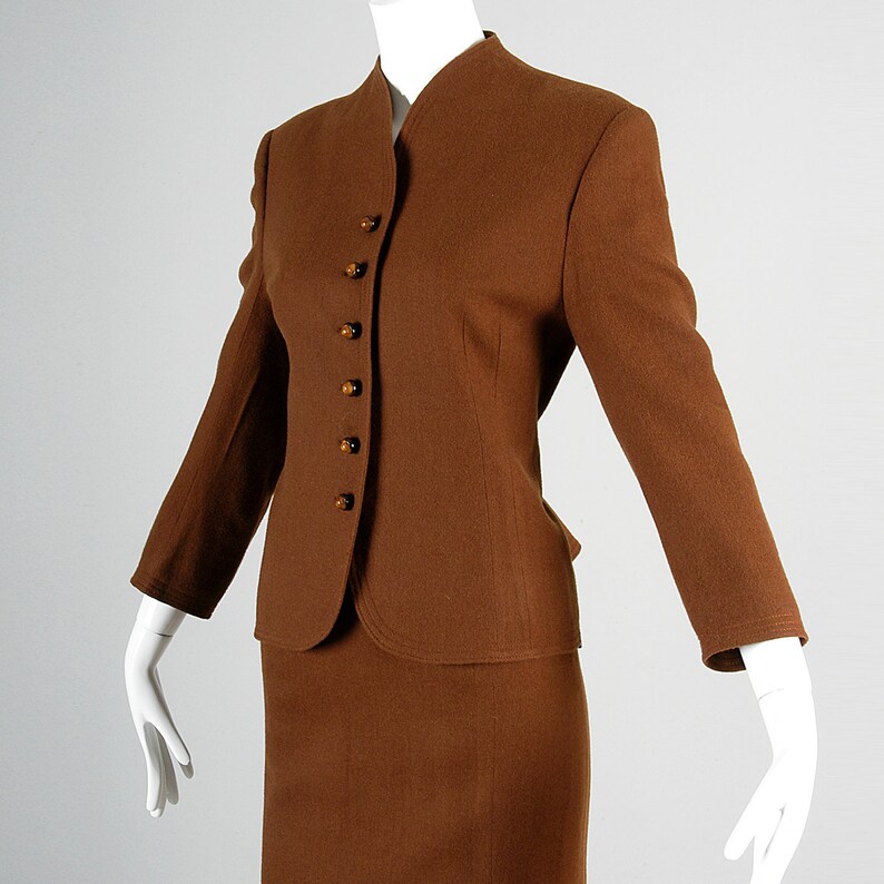 Small 1960s Brown Skirt Suit Cashmere Skirt Suit Matching Set Etsy