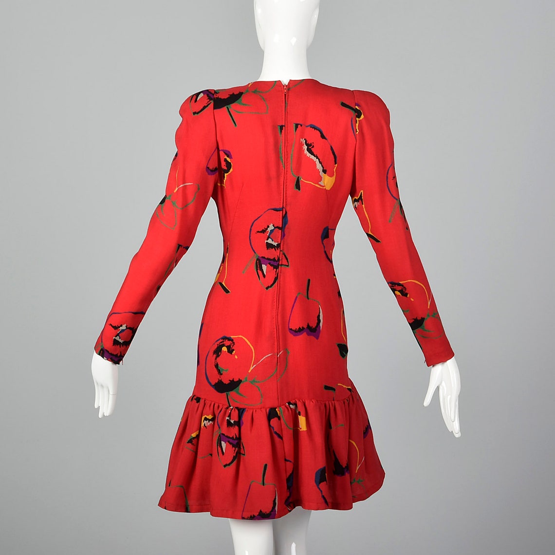 1980s Pauline Trigere Drop Waist Dress