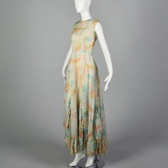 Medium Ferdinando Sarmi Gown 1970s Watercolor Pri… - image 4