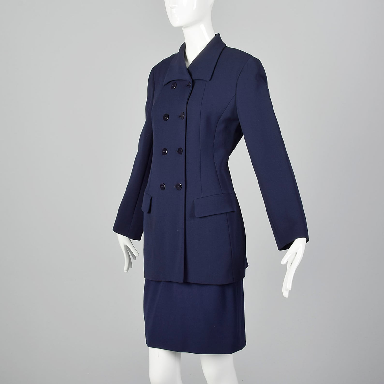 Scaasi Navy Blue Summer Skirt Suit