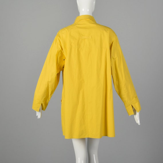 XL Emanuel Ungaro 1990s Rain Coat Vintage Yellow … - image 3