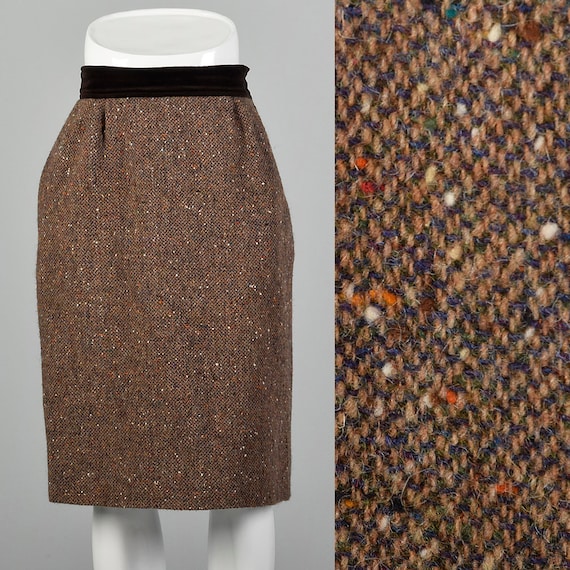 Medium Valentino Boutique Skirt 1980s Brown Wool F