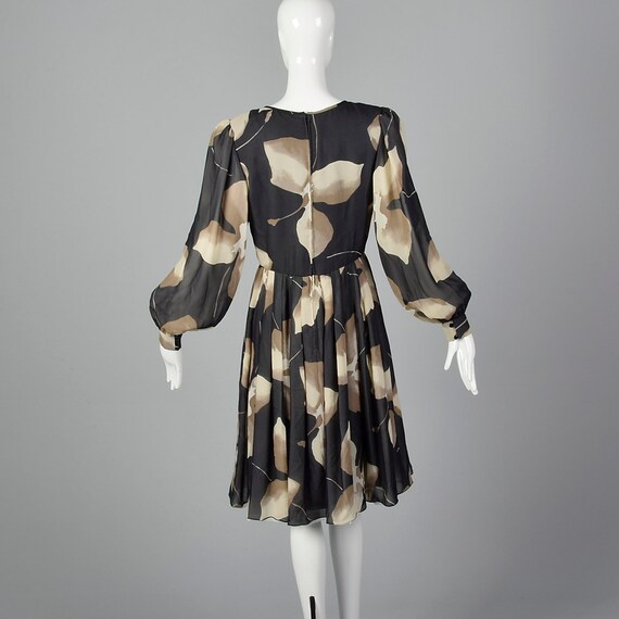 Medium Michael Novarese Abstract Tan Print Dress … - image 4