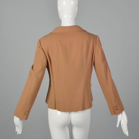 Small 1970s Camel Crepe Jacket with Belt Saks Fif… - image 6