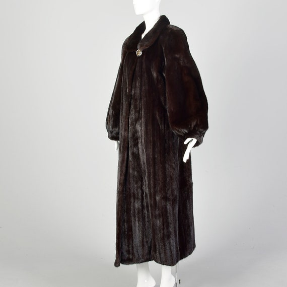 XL Fur Coat Mink Full Length Chocolate Brown Long… - image 2