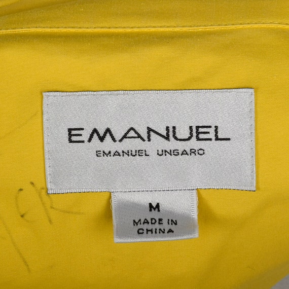 XL Emanuel Ungaro 1990s Rain Coat Vintage Yellow … - image 10