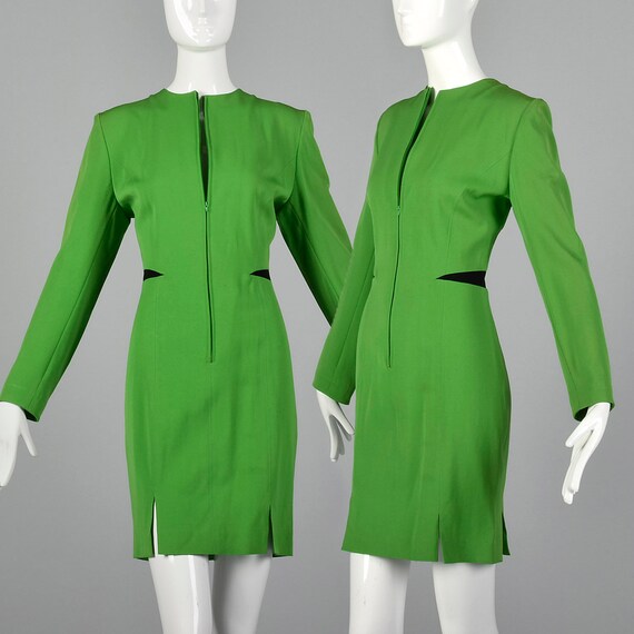 Small Claude Montana 1980s Green Dress Vintage Cl… - image 1
