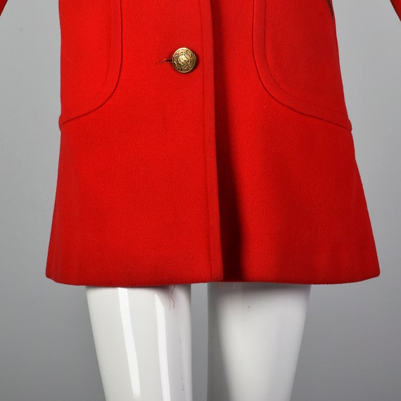 1960s Pierre Cardin Red Coat Mod Designer heavywe… - image 6