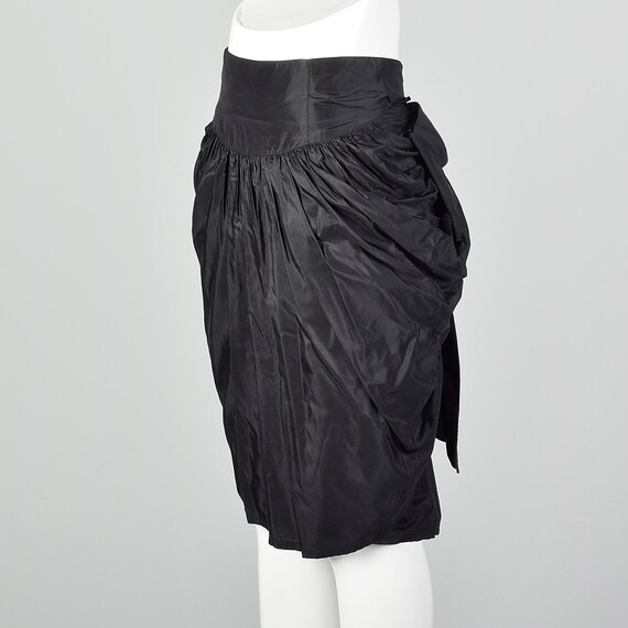 Small Lolita Lempicka 1990s Black Skirt Silk Mini - image 2