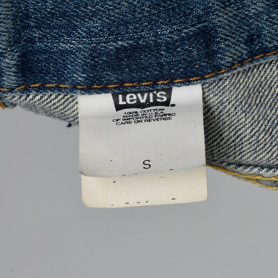 XXS Levis LVC Cotton Denim Vest Pockets Metal But… - image 9