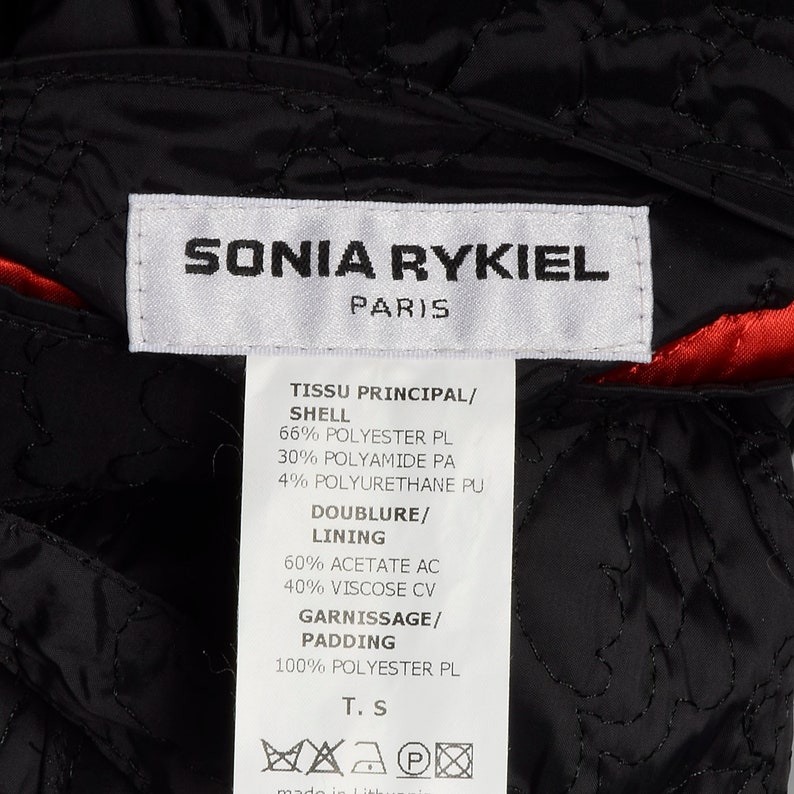 Medium 1980s Sonia Rykiel Reversible Quilted Coat Reversible Outerwear Floral Quilted Detail Red Black 80s Vintage image 10
