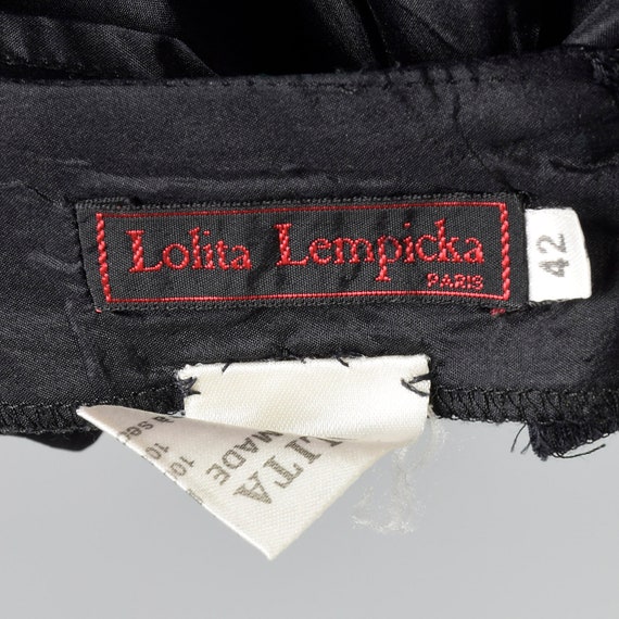 Small Lolita Lempicka 1990s Black Skirt Silk Mini - image 9