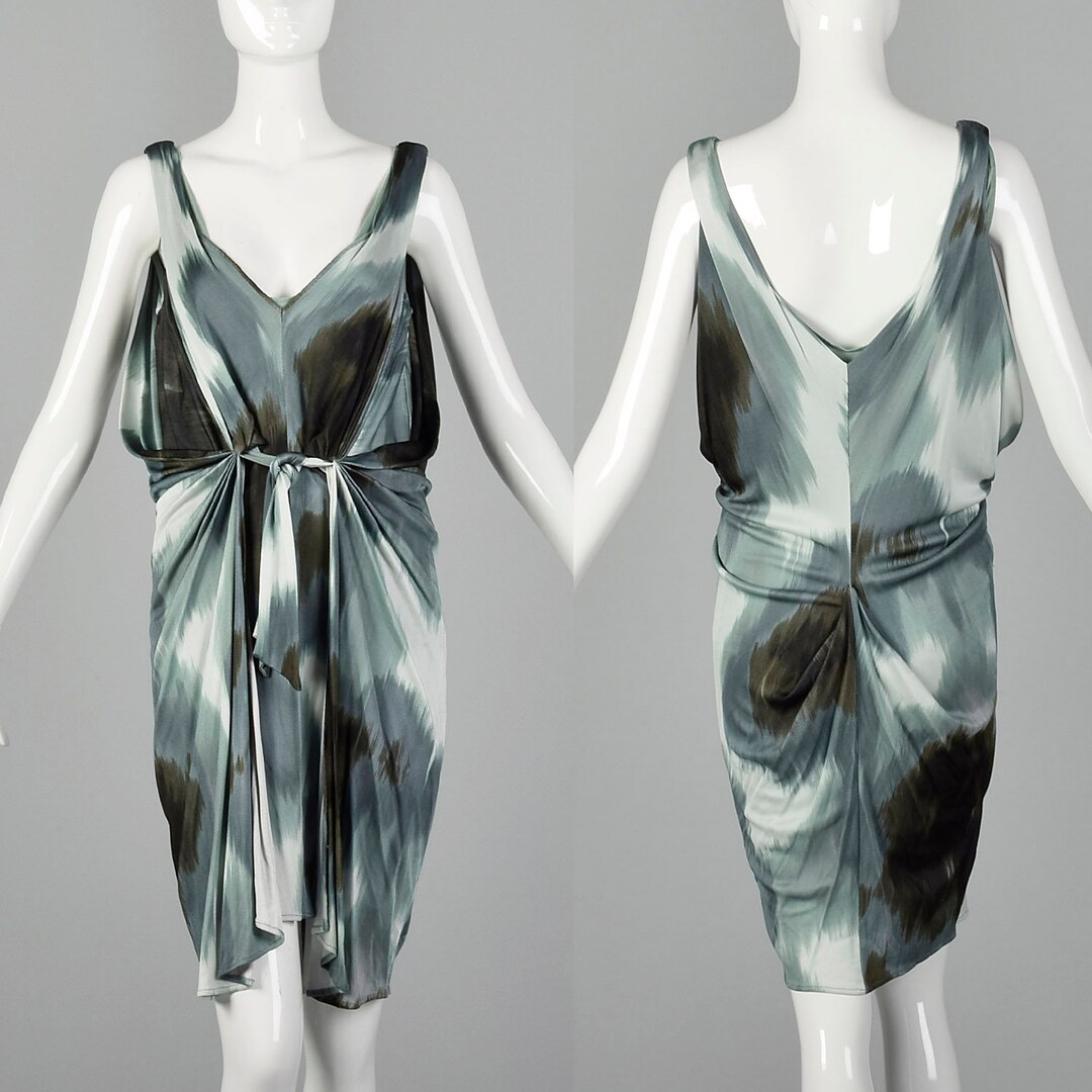 Medium Diane Von Furstenberg Dress Draped Sleeveless Dress Tie Dye Dress DVF Summer Dress Designer Sundress Etsy UK