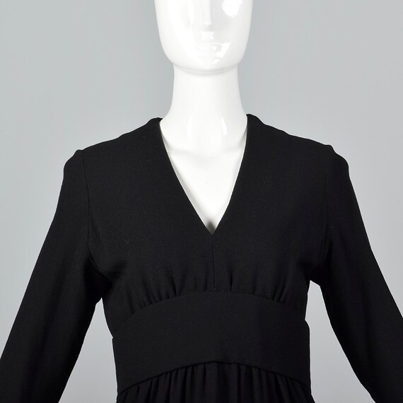 Medium 1970s Norell-Tassell Black Wool Dress Norm… - image 4