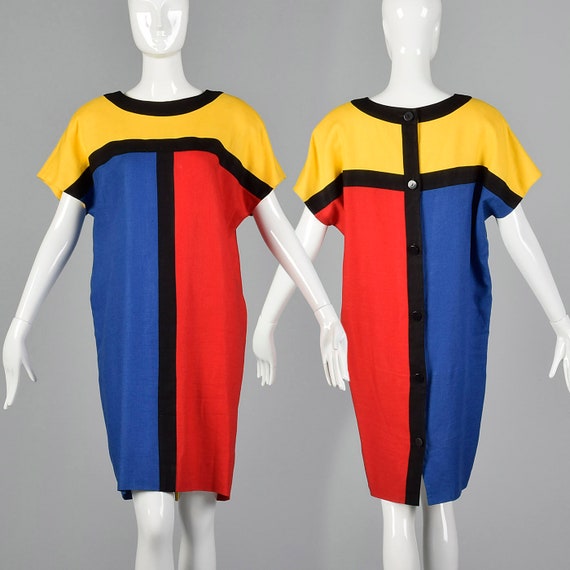 Small 1980s Short Sleeve Dress Oversized Cocoon Dr