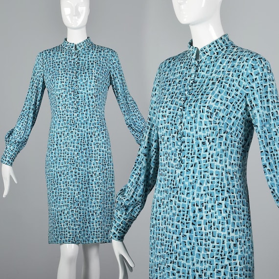 Medium Couture Boutique 1960s Dress 60s Wool Knit… - image 1