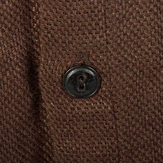 Medium 1990s Brown Linen Skirt Button Front Casua… - image 8