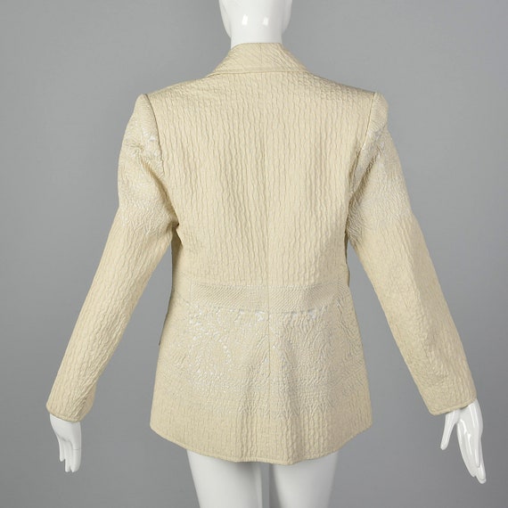 Medium Christian Lacroix Ivory Jacket 1990s Silve… - image 3