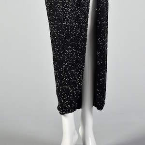 XS Lillie Rubin 1970s Black and White Beaded Gown Wiggle Dress Scoop Neck Cocktail Dress Vintage Party Dress image 9