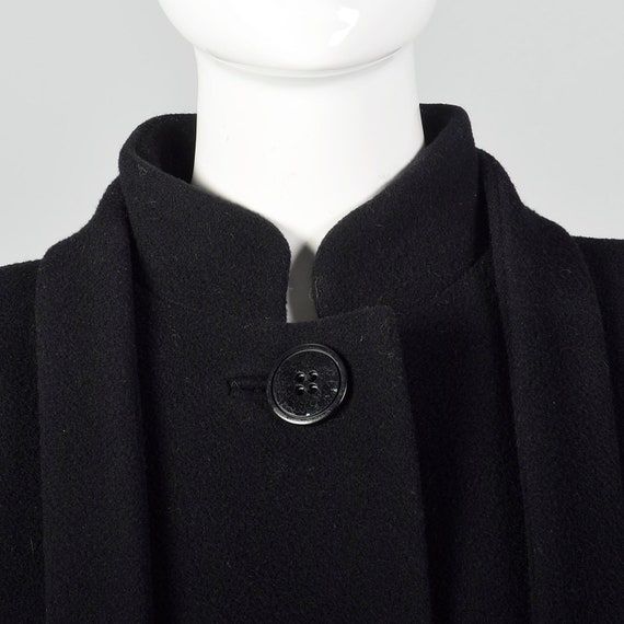 Small 1980s Pauline Trigere Coat Black Wool Winte… - image 7