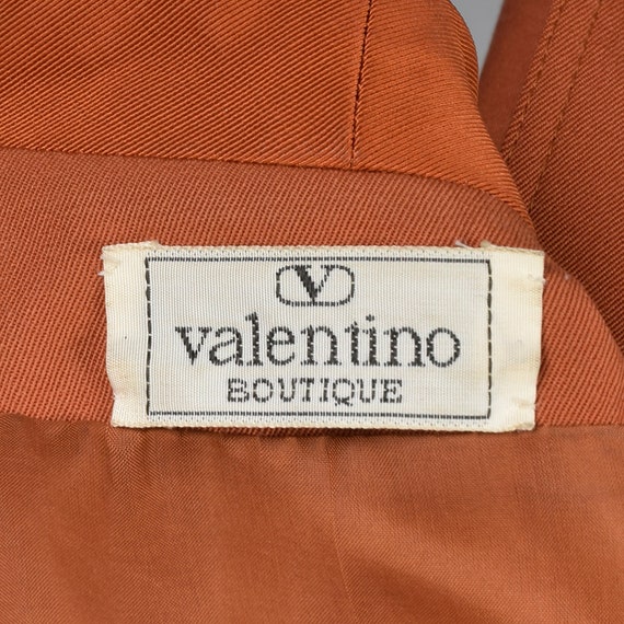 Small 1980s Valentino Boutique Skirt Set Brown Or… - image 10