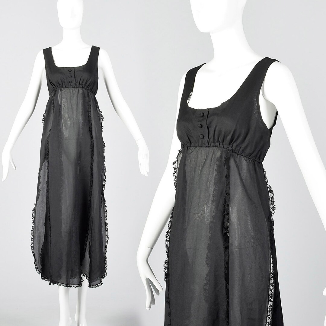 Small 1970s Saks Fifth Avenue Sheer Black Nightgown Car Wash - Etsy